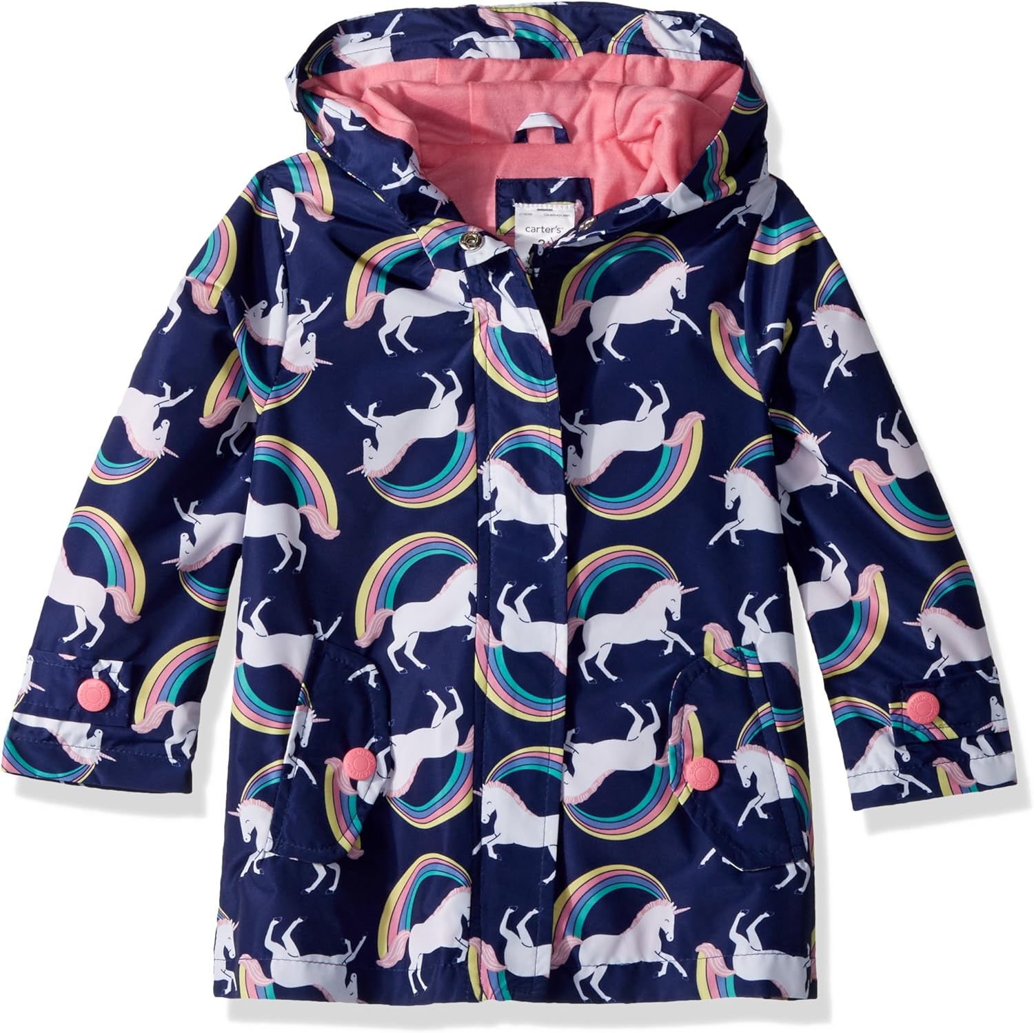 Carters Girls Unicorn Print Rainslicker Jacket 1