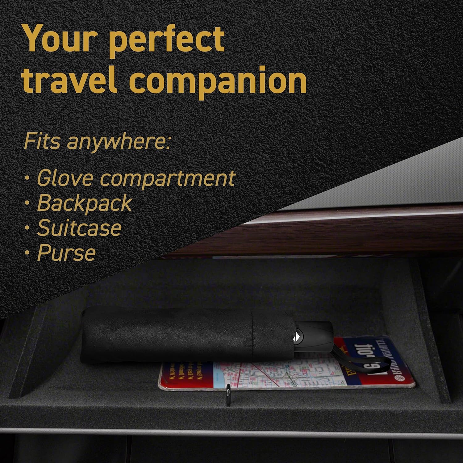 Windproof Travel Umbrella - Lightweight Compact for Men Women