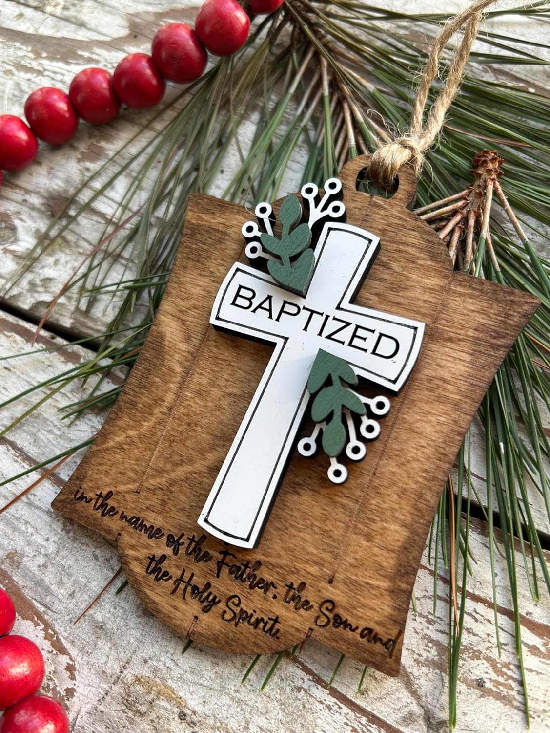 Baptism Christmas Tree Ornament Made in USA
